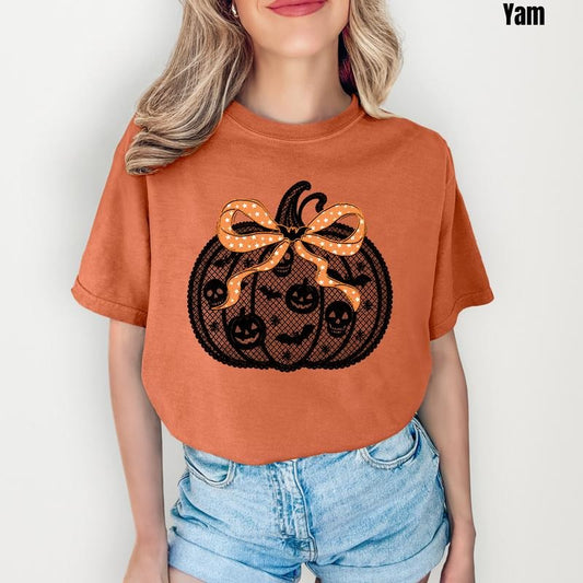 Black Halloween Pumpkin Comfort Colors T-Shirt 'NLB' Hoodie, Sweatshirt | InkThreadWorks.com