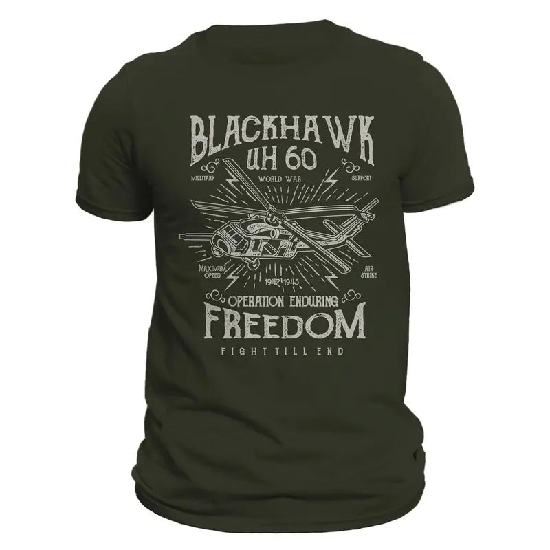 Black Hawk Air Force Military Support Men's T-Shirt Hoodie, Sweatshirt | InkThreadWorks.com