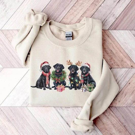 Black Labrador Sweatshirt, Xmas Dog Shirt, Christmas Dog Sweatshirt, Dog Mom Shirt, Dog Lover Gift, Funny Holiday Shirt,...