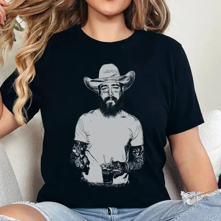 Black Malone Shirt, Country Shirt, Concert Shirt, Had Some Help Shirt, Posty Tee Cotton Fabric Hoodie, Sweatshirt