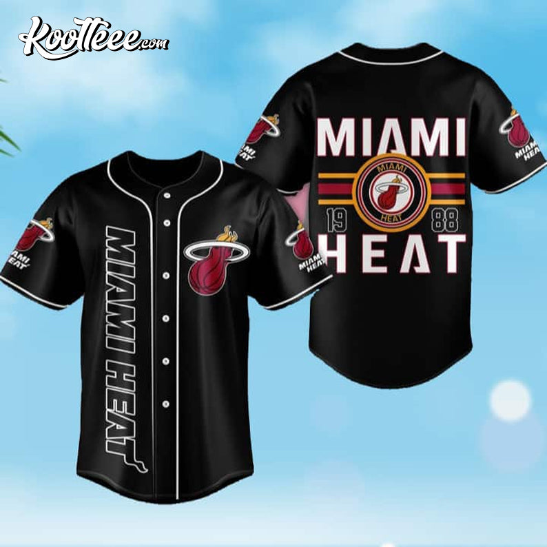 Black NBA Miami Heat Baseball Jersey