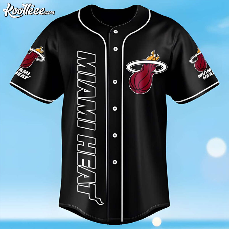 Black NBA Miami Heat Baseball Jersey