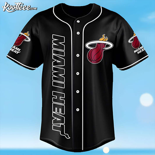Black NBA Miami Heat Baseball Jersey