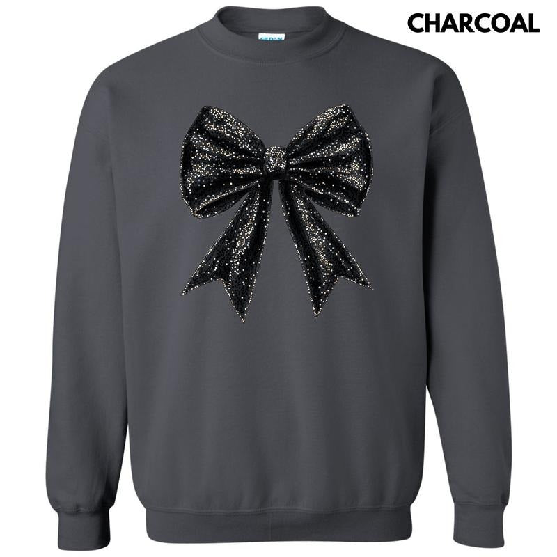 Black Shimmer Bow Sweatshirt 'NLB' T-Shirts, Hoodie | InkThreadWorks.com