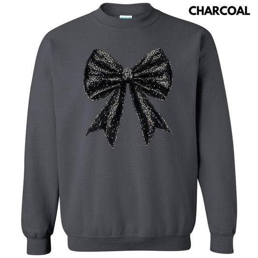 Black Shimmer Bow Sweatshirt 'NLB' T-Shirts, Hoodie | InkThreadWorks.com