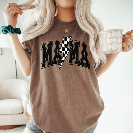 Black and White Checkered Mama Comfort Colors Shirt, Retro Mama Shirt, Fall Mama Shirt, Best Gifts for Mom Hoodie, Sweatshirt