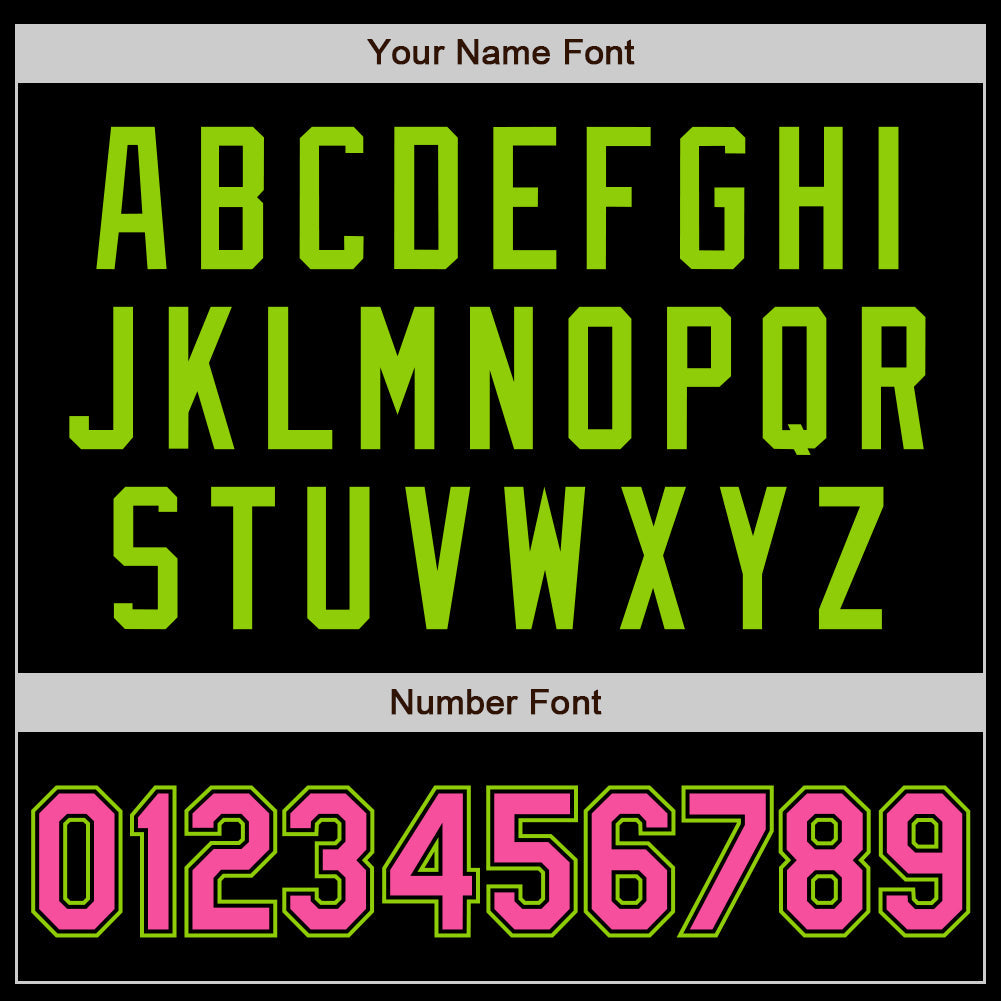 Custom Black Pink-Neon Green Authentic Baseball Jersey