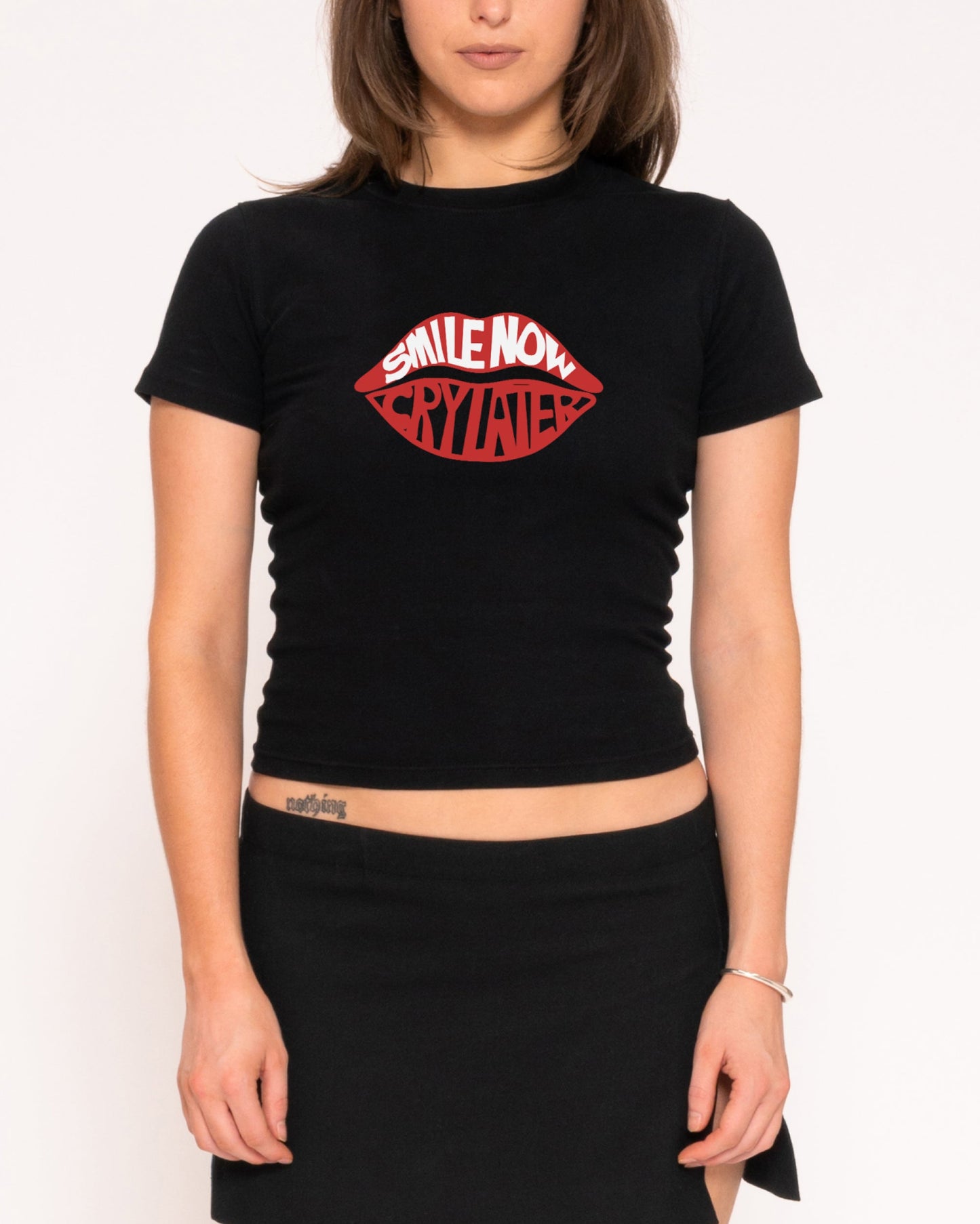 Smile Now, Cry Later Longline Baby Tee