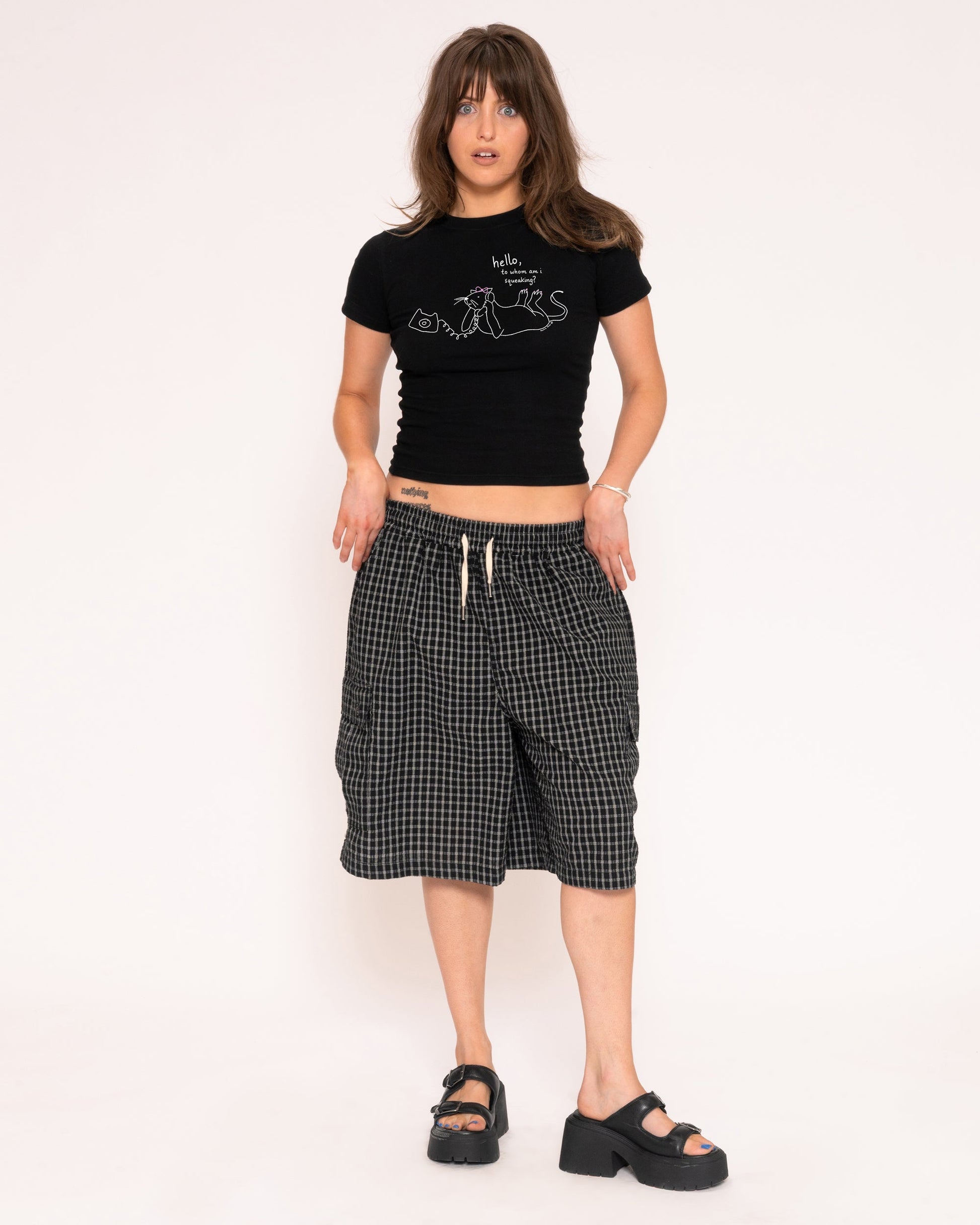 Hello, to Whom Am I Squeaking? Longline Baby Tee