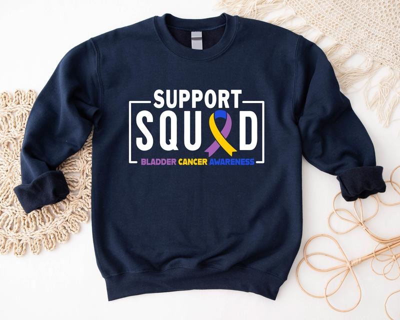 Bladder Cancer Support Sweatshirt, Matching Squad Sweater, Bladder Cancer Awareness Hoodie, Survivor Gift Sweatshirt,...