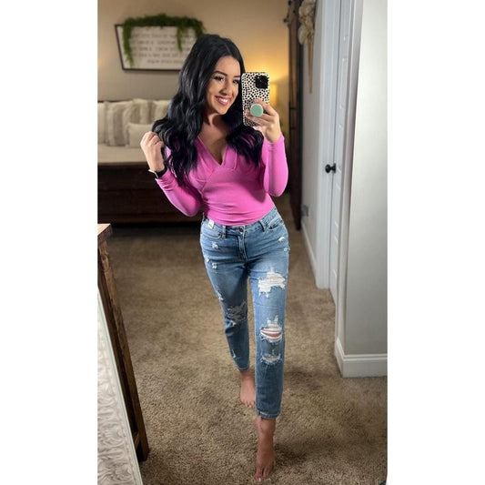 Blakely Pink Cut Out Bodysuit *Final Sale* T-Shirts, Hoodie, Sweatshirt | InkThreadWorks.com