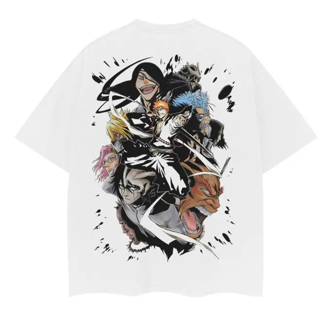 Bleach "Thousand-Year Blood War" Heavyweight Vintage Tee 100% Cotton OVERSIZED Anime T-shirt anime clothing printed shirts Top Casual Man White
