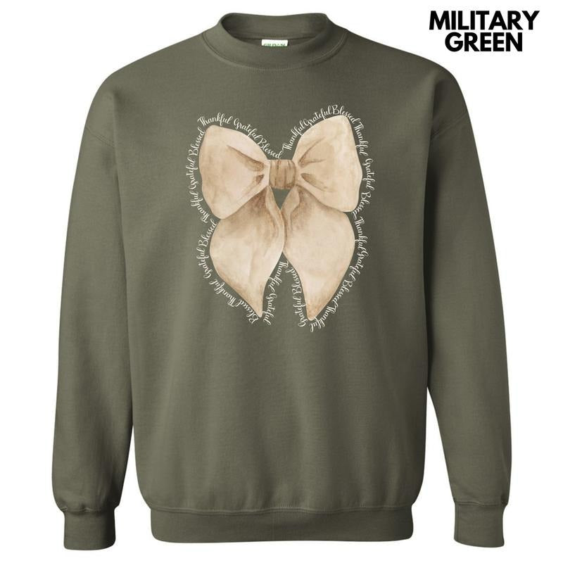 Blessed Beige Bow Sweatshirt 'NLB' T-Shirts, Hoodie | InkThreadWorks.com