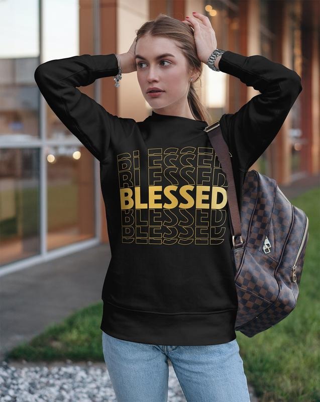 Blessed Women's Crewneck Sweatshirt - Comfortable Long Sleeve Top for Everyday Wear Casual Womenswear T-Shirts, Hoodie
