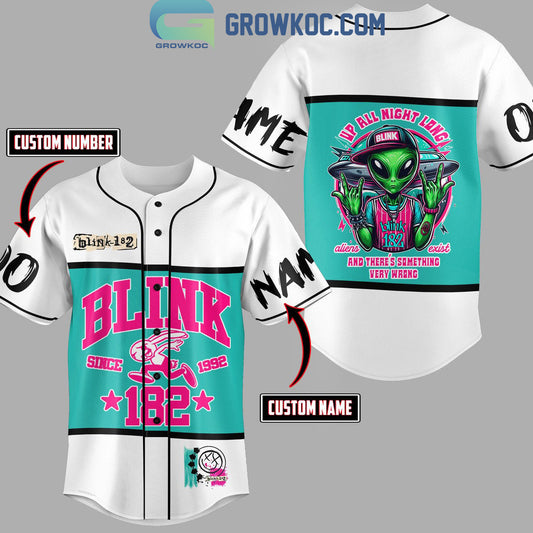 Blink 182 Up All Night Long Personalized Baseball Jersey