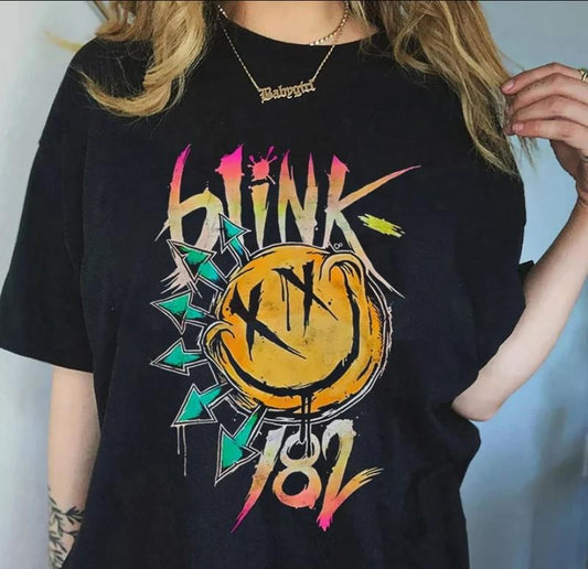 Blinkkkk Rock Shirt, Smile Face T-Shirt, Concert Shirt Cute Smile Shirt Hoodie, Sweatshirt | InkThreadWorks.com