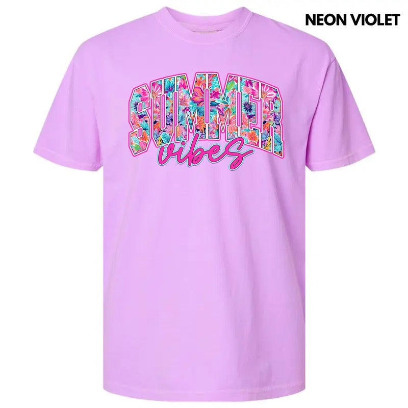 Blooming Summer Vibes Comfort Colors T-Shirt 'NLB' Hoodie, Sweatshirt | InkThreadWorks.com
