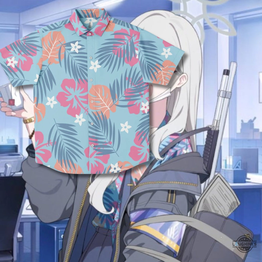 Blue Archive Konoka Hawaiian Shirt And Shorts Game Character Konoka Konoe Aloha Beach Button Up Shirt SALE