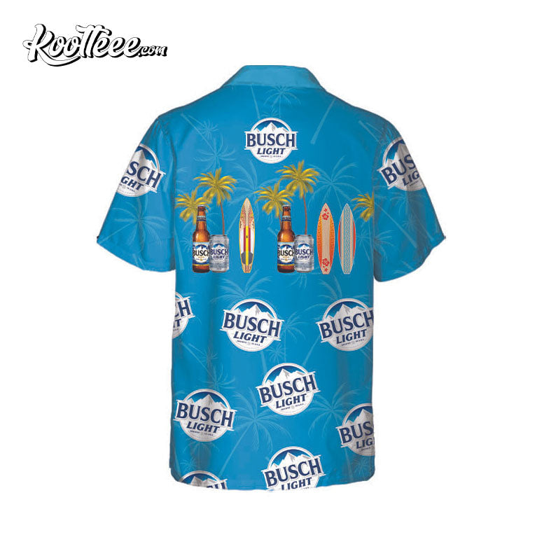 Blue Busch Light All Over Print 3D Hawaiian Shirt