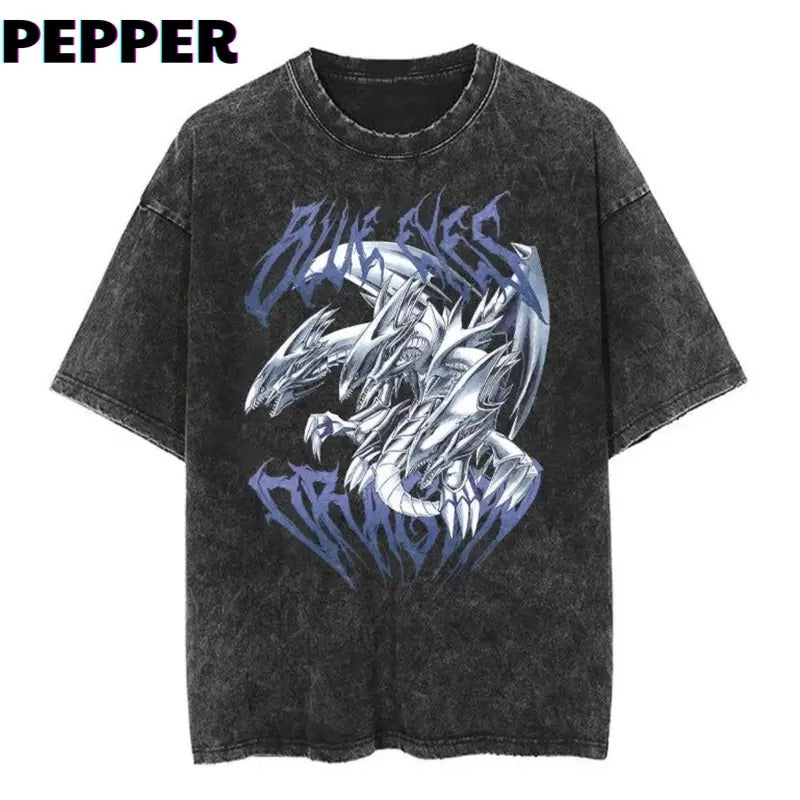 Blue-Eyes Dragon Vintage Tee Menswear Top Underwear Tshirt Hoodie, Sweatshirt | InkThreadWorks.com