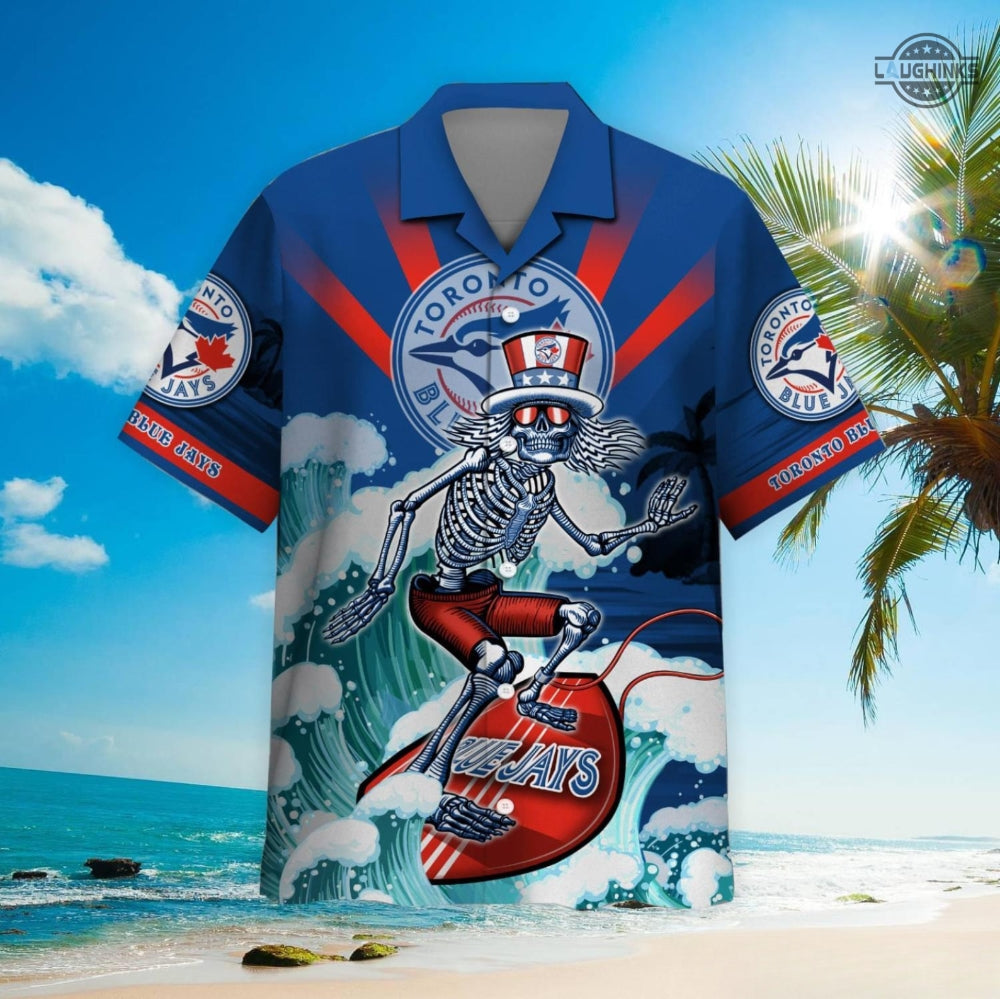Blue Jays Grateful Dead Shirt Grateful Dead Blue Jays Hawaiian Shirt Toronto Blue Jays Shirt Inspired By Blue Jays Grateful Dead Day Blue Jays Giveaway 2023 Blue Jays Button Up Shirt