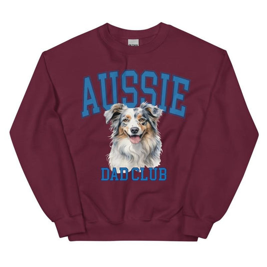 Blue Merle Aussie Dog Dad Club Sweatshirt T-Shirts, Hoodie | InkThreadWorks.com
