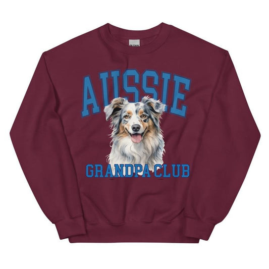 Blue Merle Aussie Grandpa Dog Sweatshirt T-Shirts, Hoodie | InkThreadWorks.com