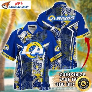 Blue Palms LA Rams Hawaiian Shirt - Tropical Wave