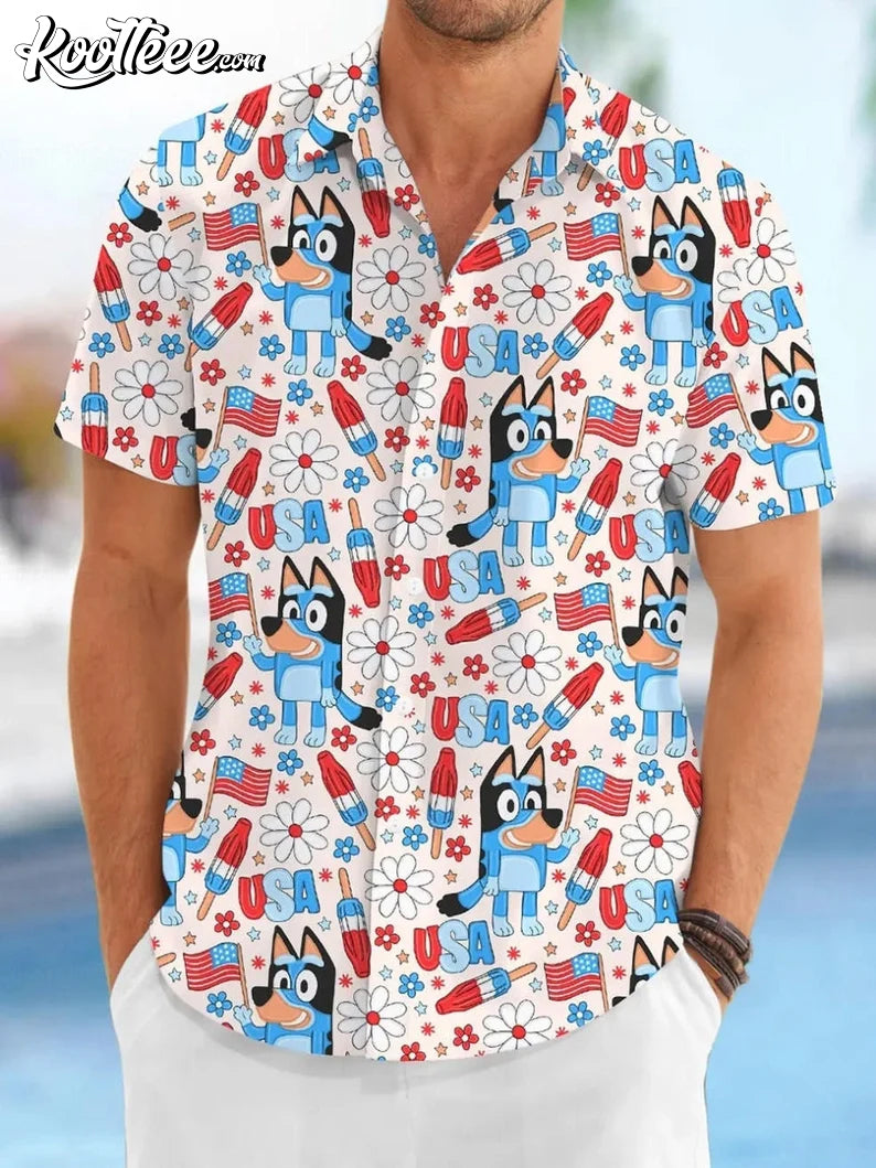 Bluey 4th Of July Hawaiian Shirt #2