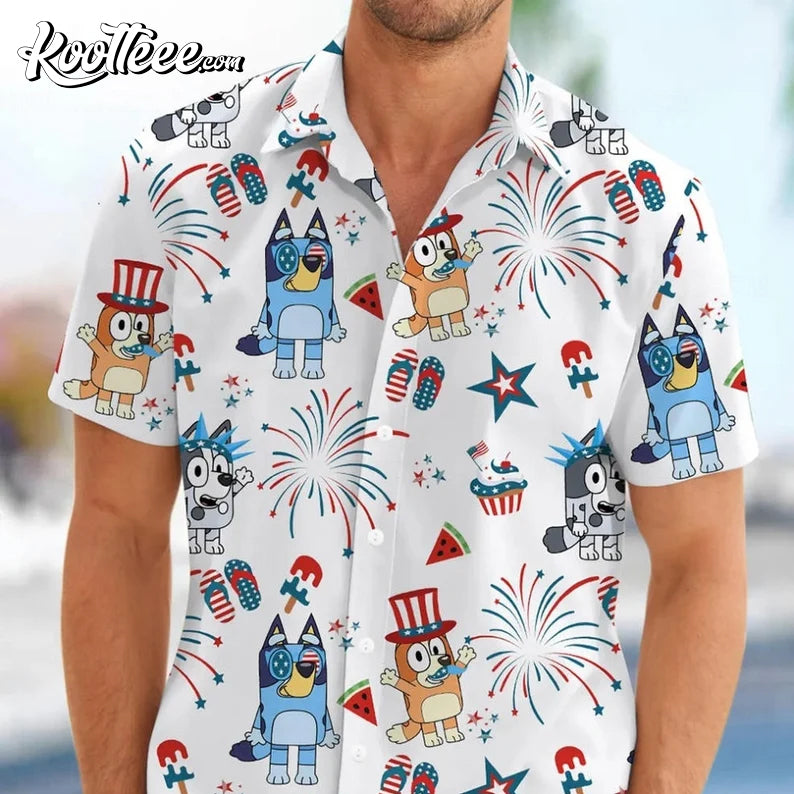 Bluey 4th Of July Hawaiian Shirt