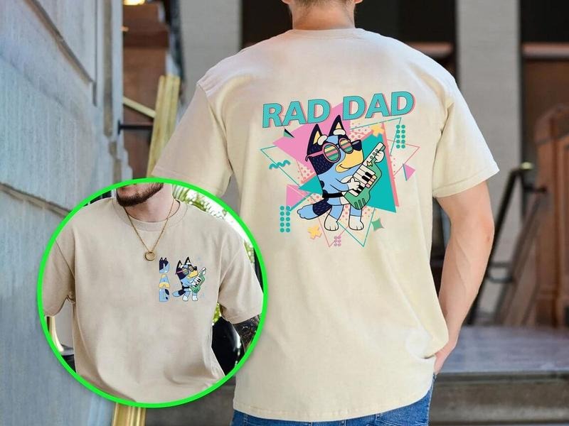 Bluey Bingo Family T-Shirt DRG, Bluey Bandit Rad Dad T-Shirt DRG, Bluey Dad Bluey Family T-Shirt Cool Dad Club Shirt Dad...