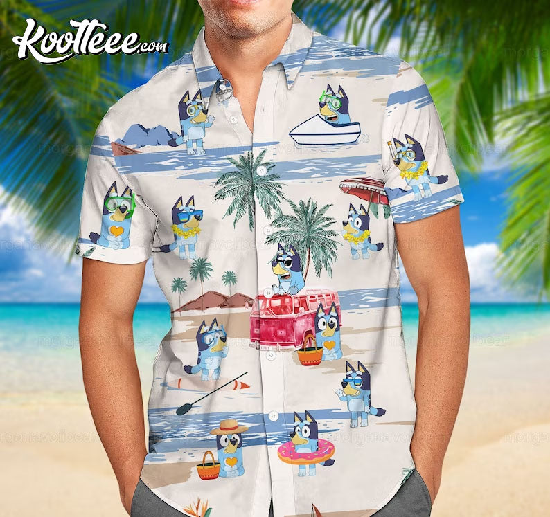 Bluey Family Hawaiian Shirt And Hawaiian Shorts