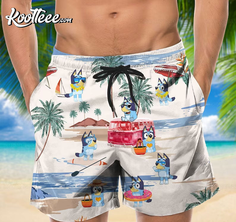 Bluey Family Hawaiian Shirt And Hawaiian Shorts