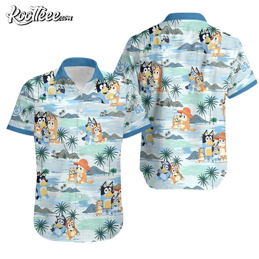 Bluey Family Summer Beach Hawaiian Shirt