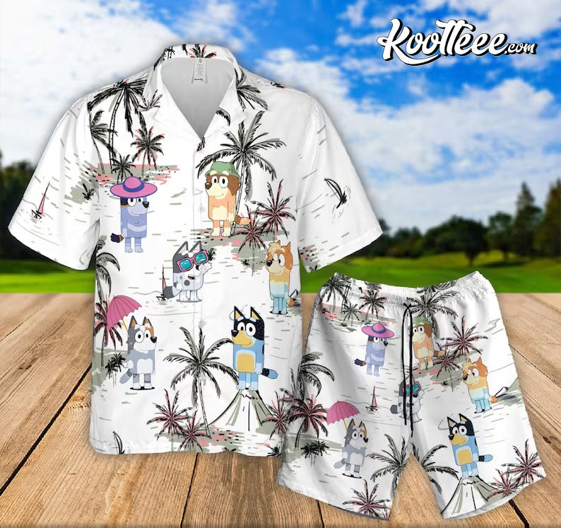 Bluey Hawaiian Shirt And Hawaiian Shorts