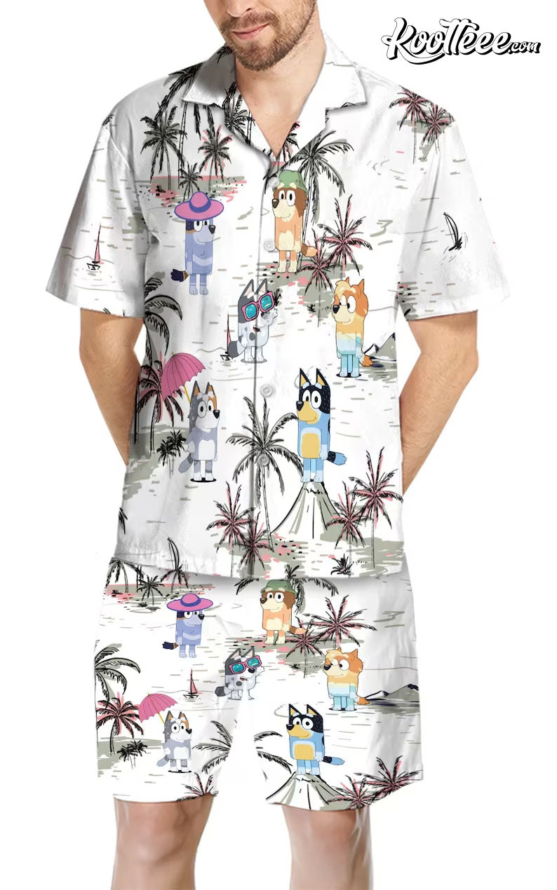 Bluey Hawaiian Shirt And Hawaiian Shorts