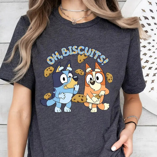 Bluey Oh Biscuits Shirt, Bluey Bingo Shirt, Bingo shirt, Oh Biscuits, Mum Dad Bluey T-Shirt, Blue Dog Shirt, Bluey...