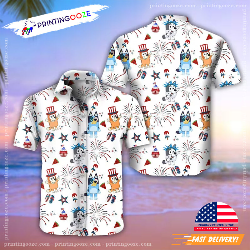 Bluey Patriotic 4th Of July Hawaiian Shirt