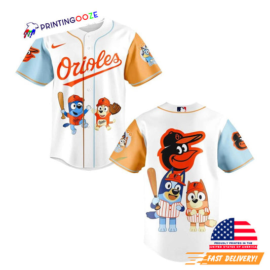 Bluey And Bingo Baltimore Orioles Baseball Jersey