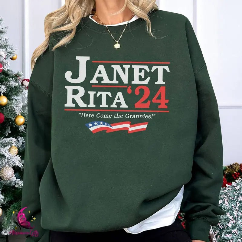 Bluey and Bingo Janet and Rita 2024 Sweatshirt, Driving School Nice Parking Spot Rita Sweatshirt, Bluey and Bingo...