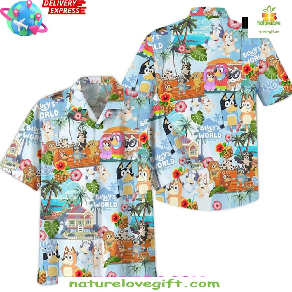 Bluey Tropical Hawaiian Shirt for Kids