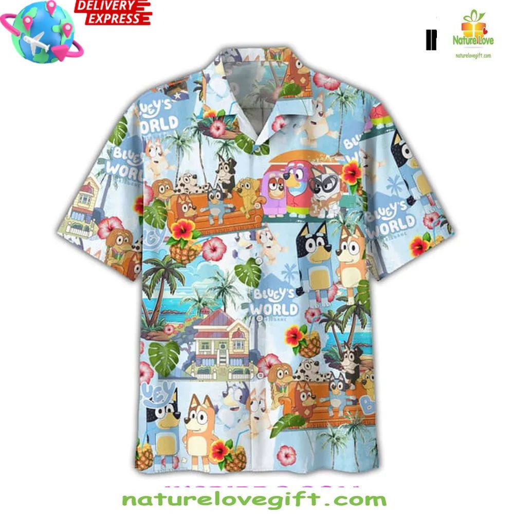Bluey Tropical Hawaiian Shirt for Kids