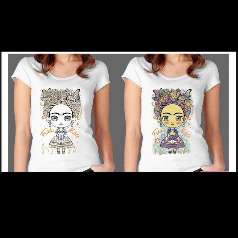 Blusa de Frida para dama. Shirt for women Casual Cotton Hoodie, Sweatshirt | InkThreadWorks.com