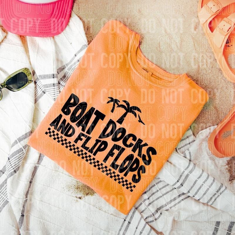 Boat Docks and Flip Flops DTF Transfers - THIS IS NOT A SHIRT Hoodie, Sweatshirt | InkThreadWorks.com