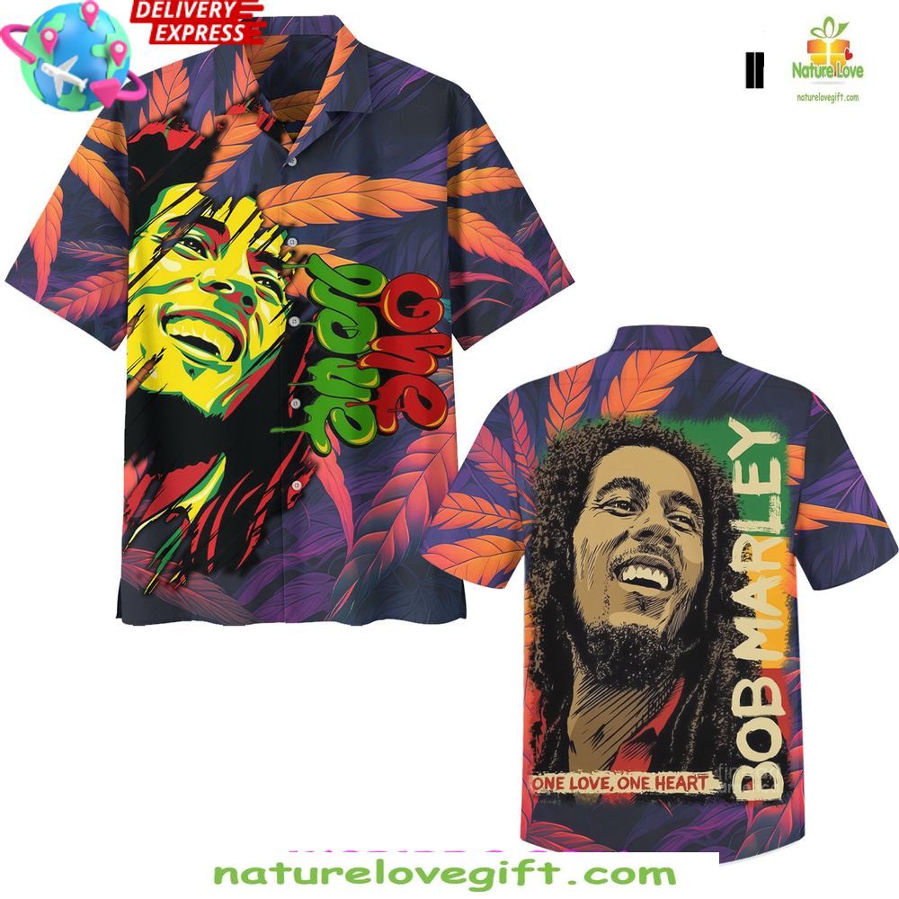Bob Marley Hawaiian Shirt One Love One Heart Freedom