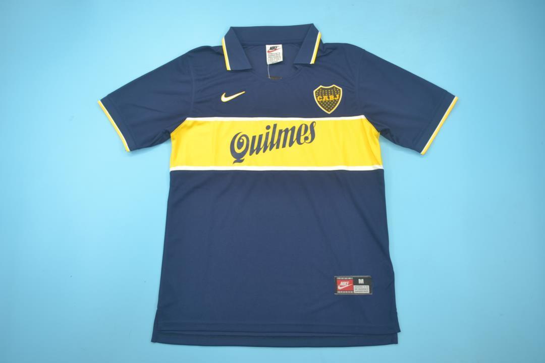 Boca home blue 97-98 retro soccer jersey Style 1