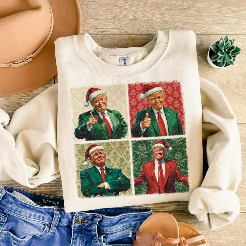 Boho Christmas Trump png, Happy Holidays png, Merry Vibes png, My President, 2024 Trump png, Election 2024, Political...