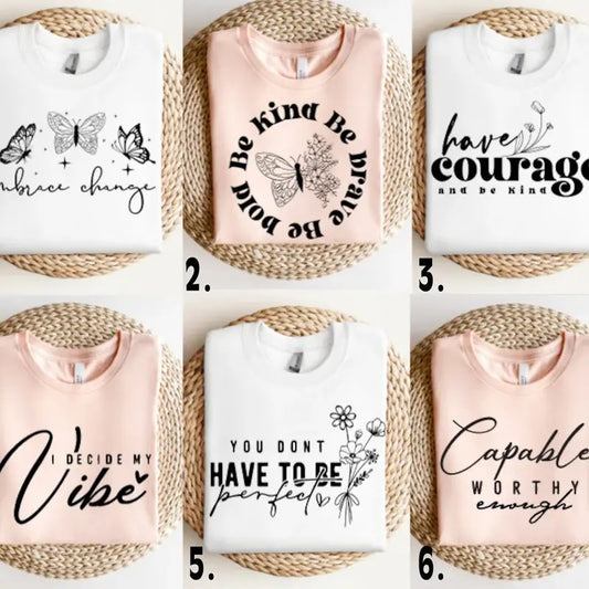 Boho Inspirational, Bundle, Positive Affirmations , Kindness , Always you Worthy Matter Enough , Floral Quotes T-Shirts,...