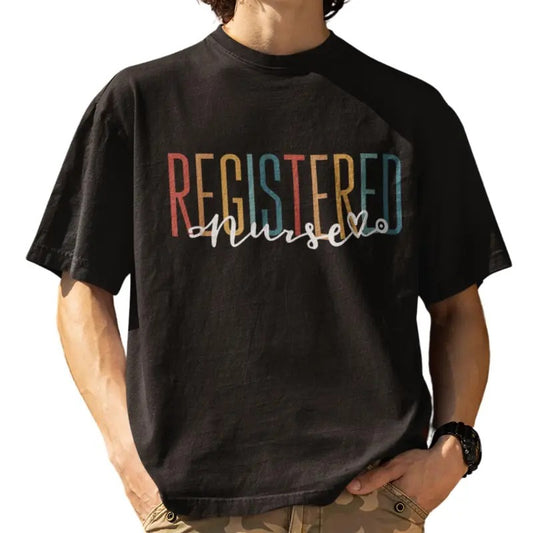 Boho Retro Vintage Registered Nurse Stethoscope Nursing T-Shirt Hoodie, Sweatshirt | InkThreadWorks.com