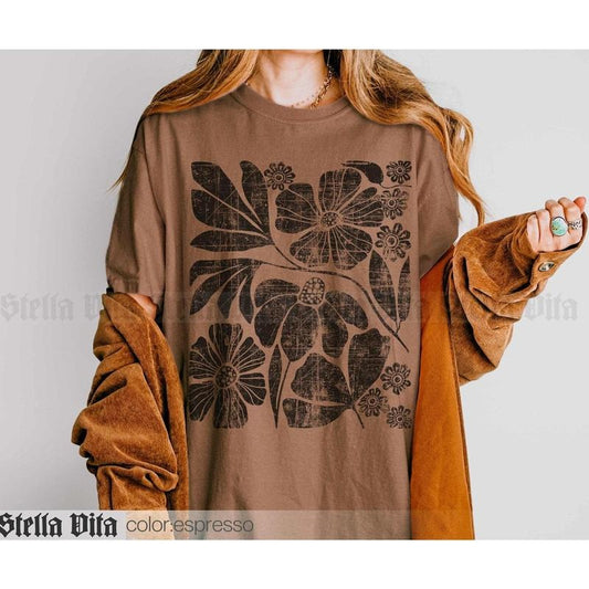 Boho Wildflowers Comfort colors Shirt, Distressed Flowers Tshirt, Matisse Floral Graphic Shirt, Flower Market, Soft Goth Fairy Core